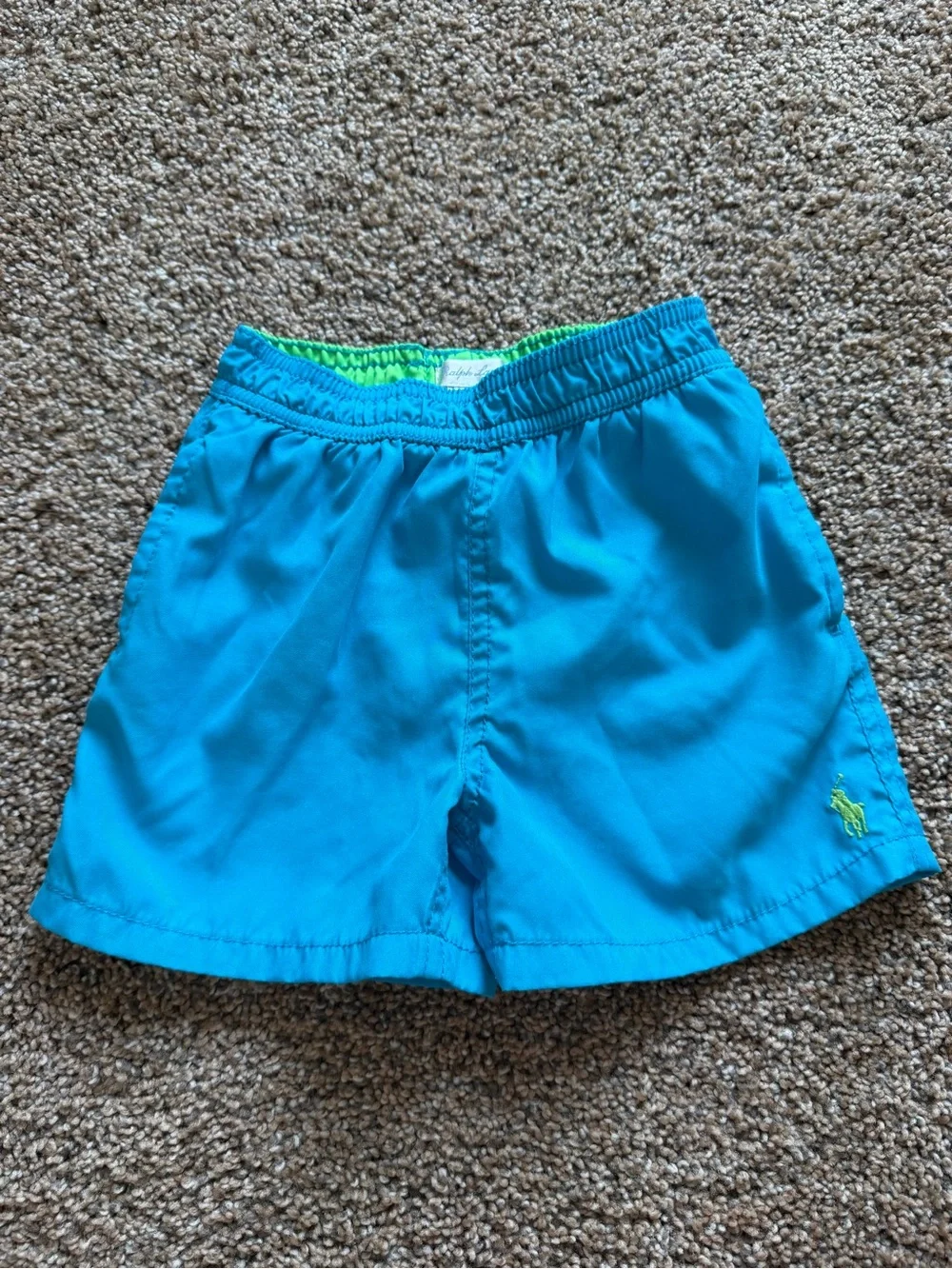 POLO RALPH LAUREN Bright Blue & Lime Green Swim Trunks